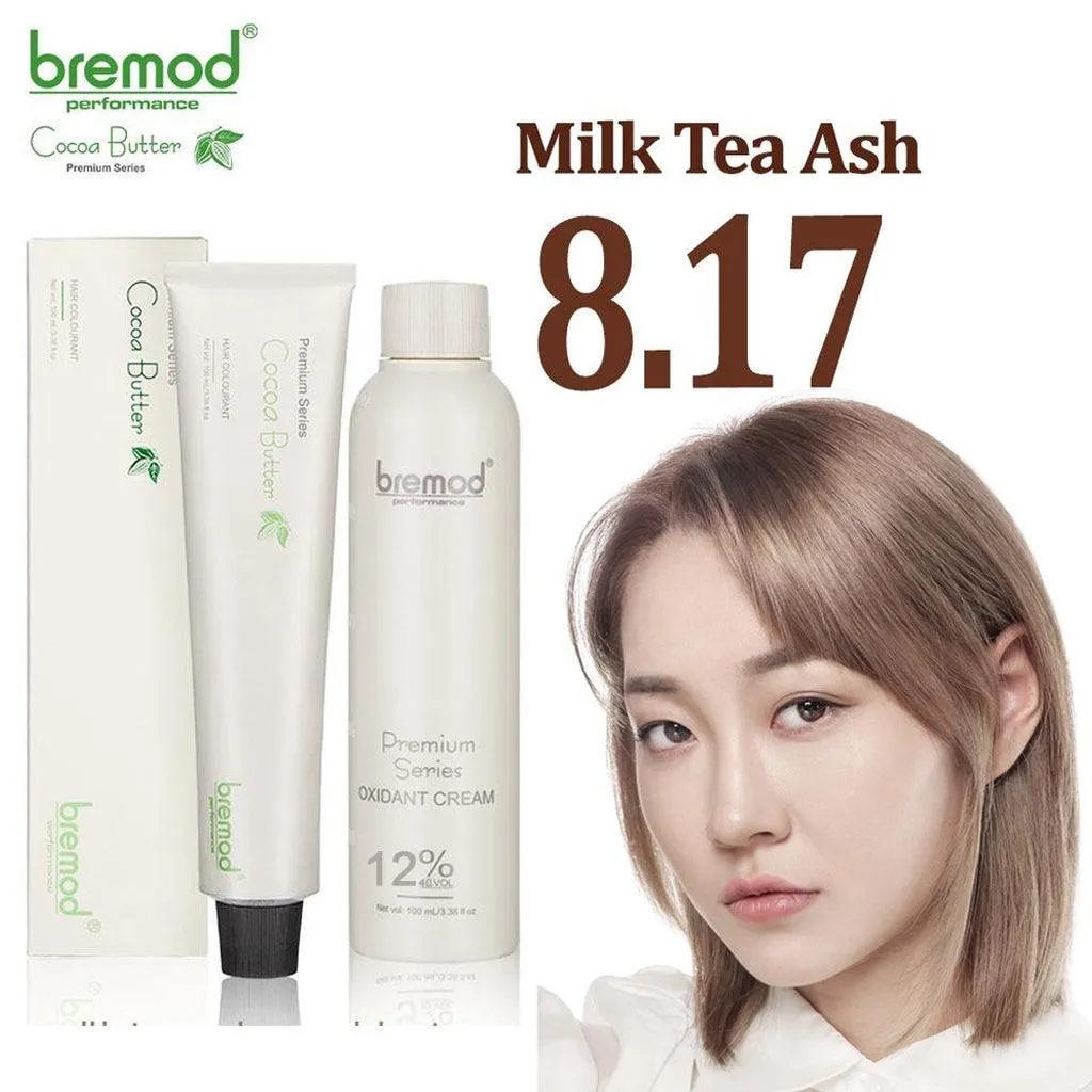 Bremod Performance 8.17 Milk Tea Ash Hair Color   Oxidant Cream 12% - 100ml 100ml