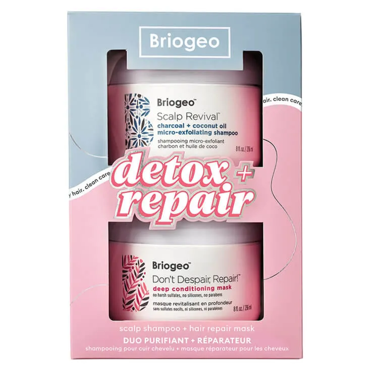 BRIOGEO Detox   Repair scalp Shampoo   Hair Repair Mask Dou Purifiant   Raparayeur