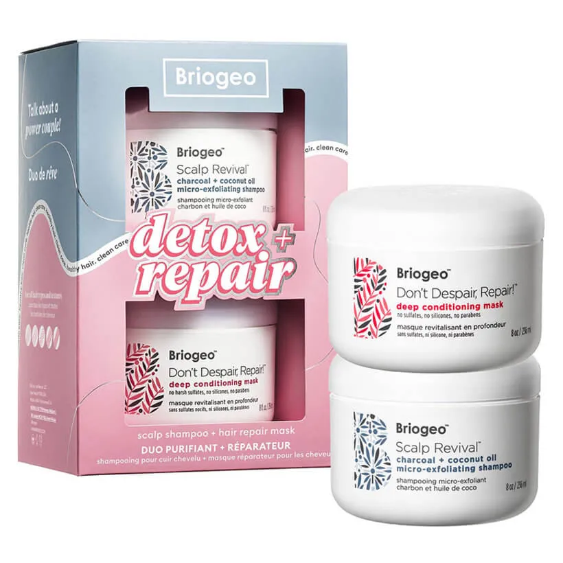 BRIOGEO Detox   Repair scalp Shampoo   Hair Repair Mask Dou Purifiant   Raparayeur