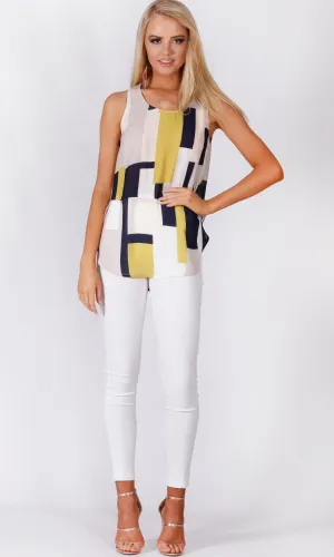 BS916011-2TB Geometric Print Top (Pack)