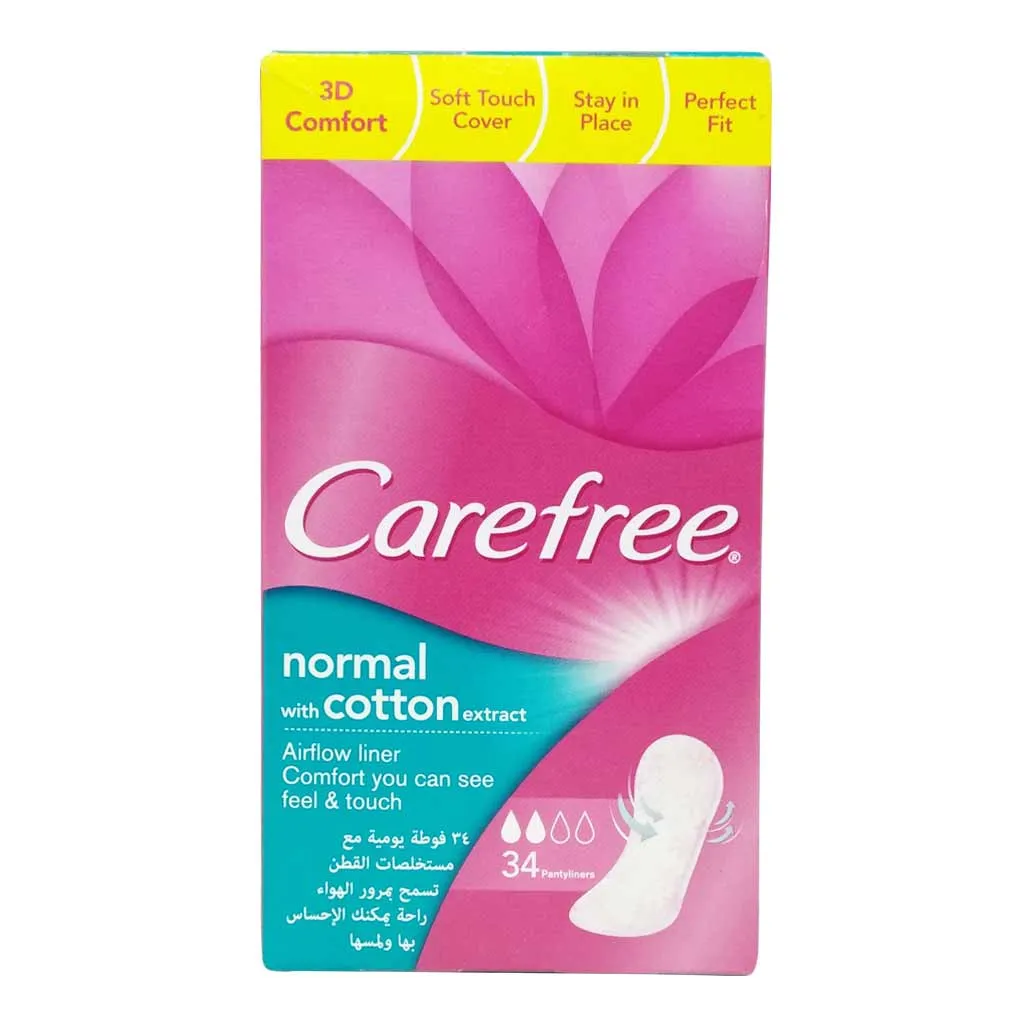 Carefree Breathable Green 34 Pieces