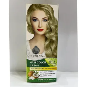Carolyn Hair Color Cream With Shea Butter & Coconut Oil - 10.11 Ice Olive Blond