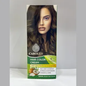 Carolyn Hair Color Cream With Shea Butter & Coconut Oil - 5 Light Brown