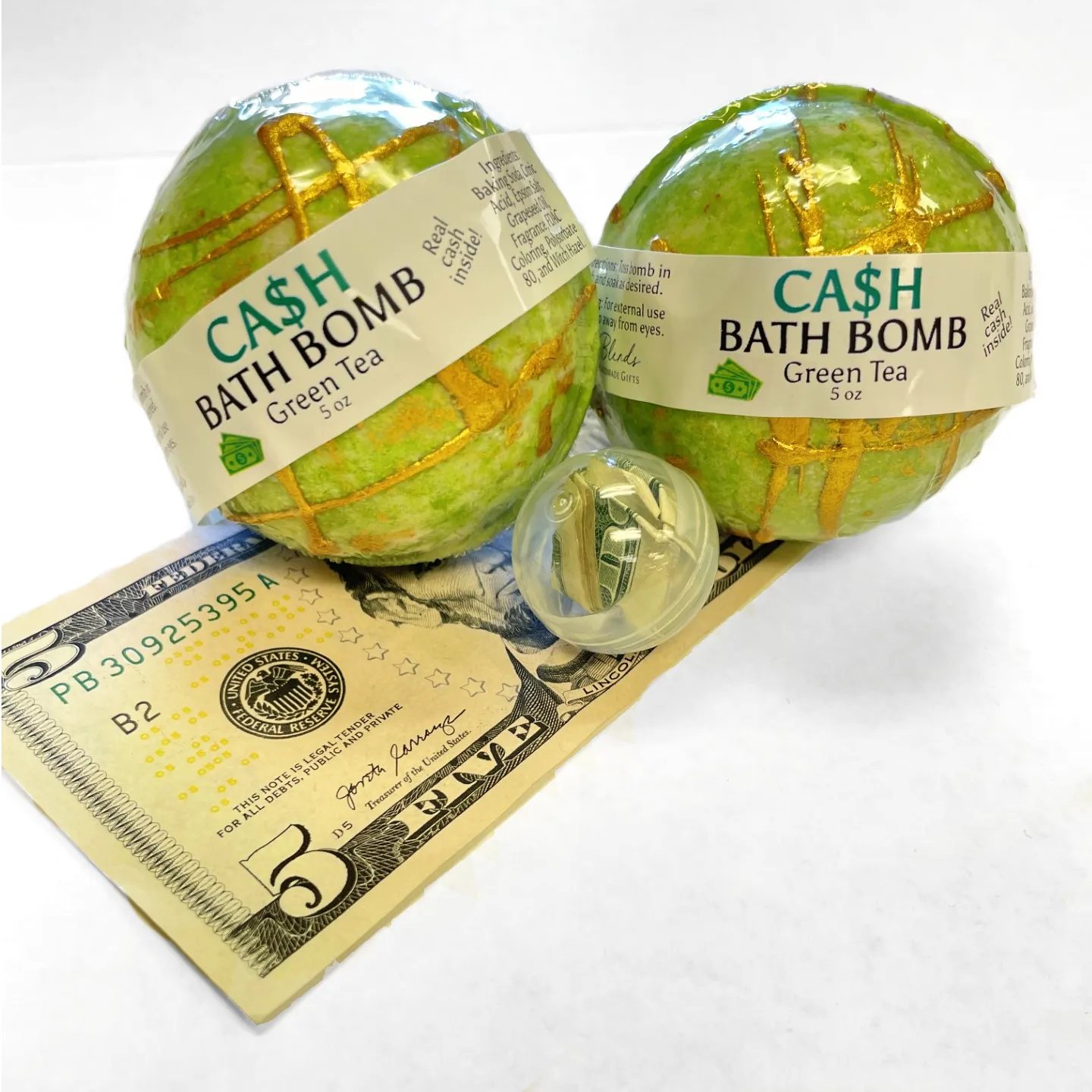 Cash Money Bath Bombs: Bamboo Teak (Pink)