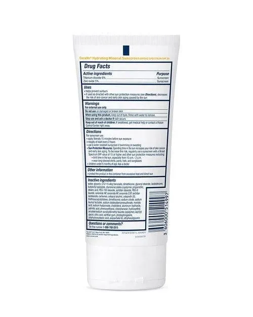 Cerave - Hydrating Mineral Sunscreen SPF 30 Body Lotion-150ml