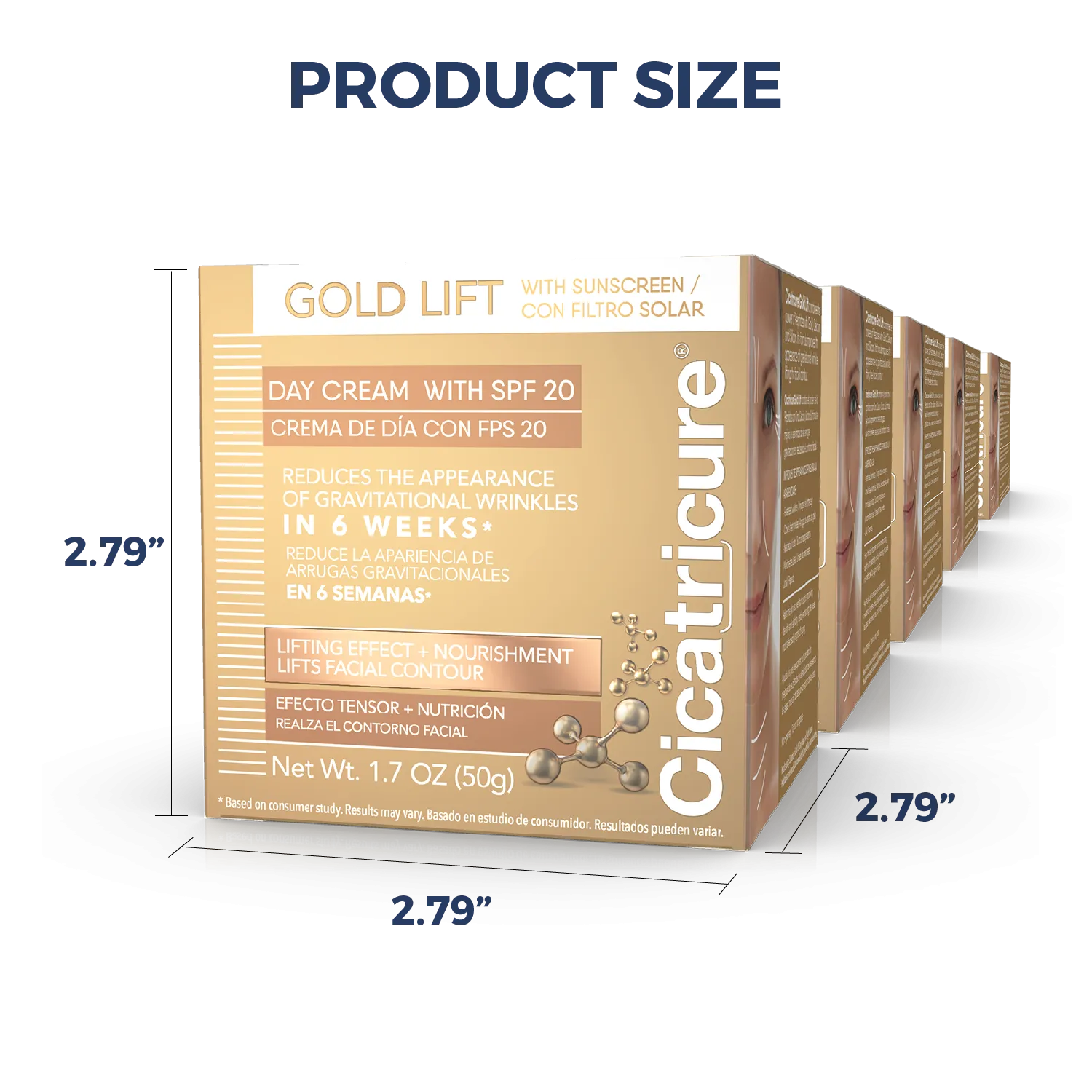 Cicatricure Gold Lift for Gravitational Wrinkles Facial Day Cream with SPF 30 - 1.7 Oz (50 g) - Case of 12