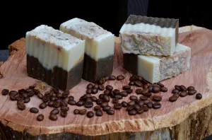 Coffee And Cream Skin Soap with Caffeine, Unscented Bar Soap