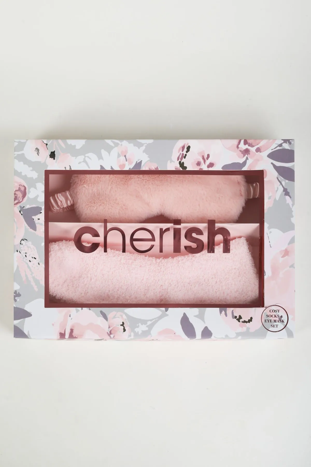 Cosy Sock & Eye Mask Gift Set in Pink