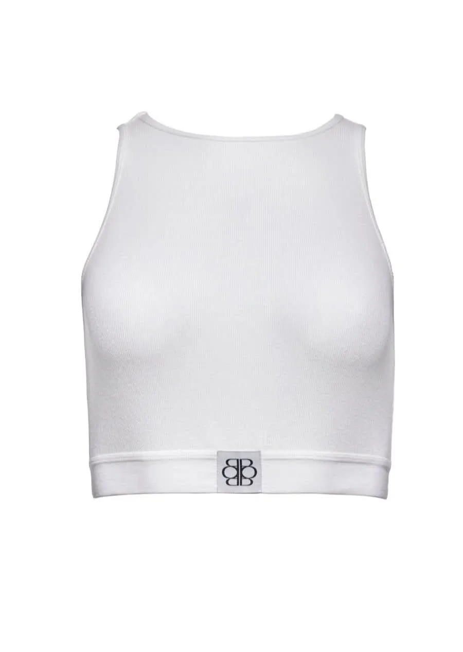 Cotton Rib Crop Top - Ivory