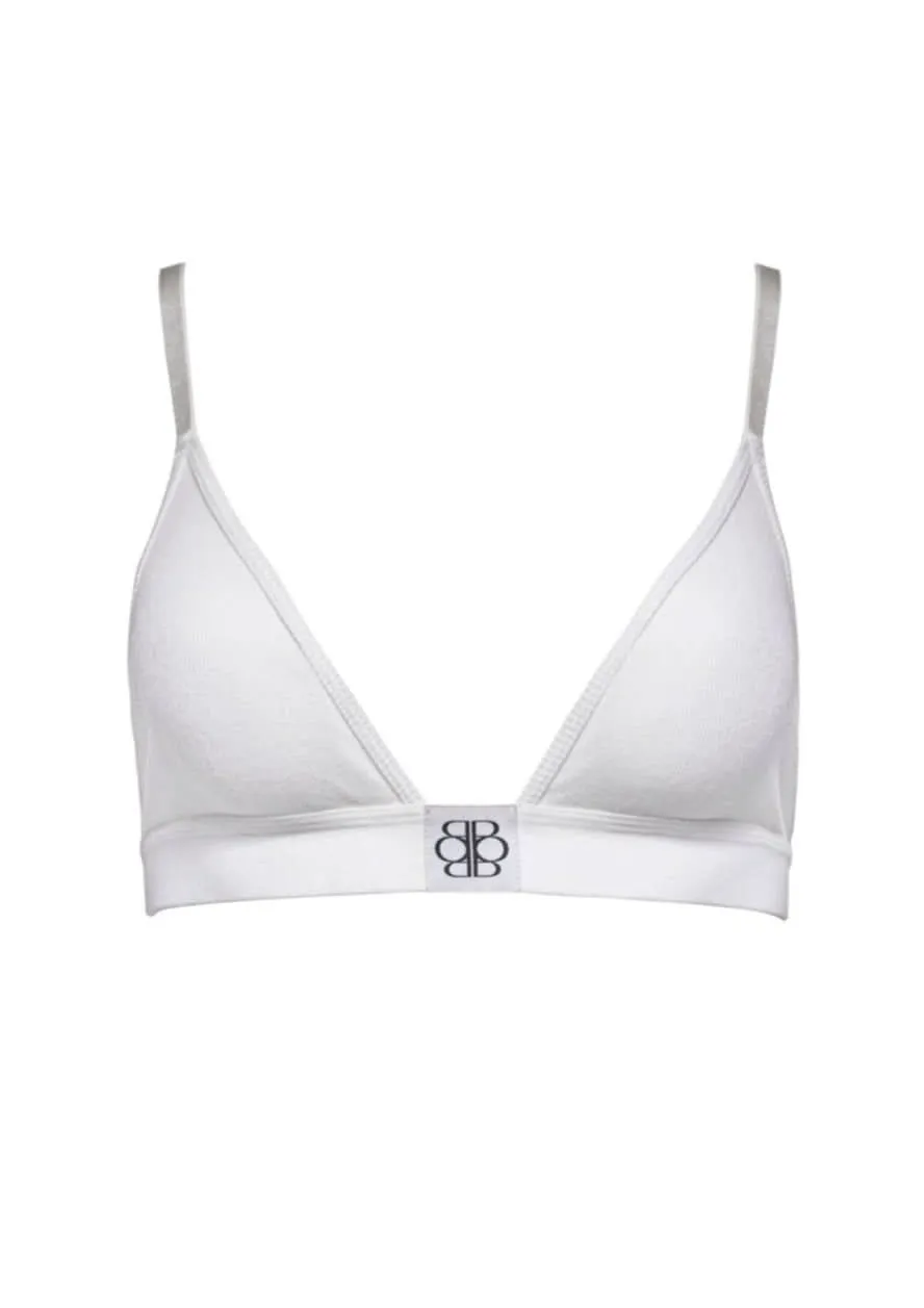 Cotton Rib Triangle Bralette - Ivory