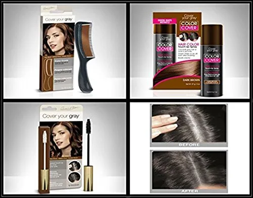 Cover Your Roots Comb, Brush and Spray - 3 Piece Gray Coverage Set