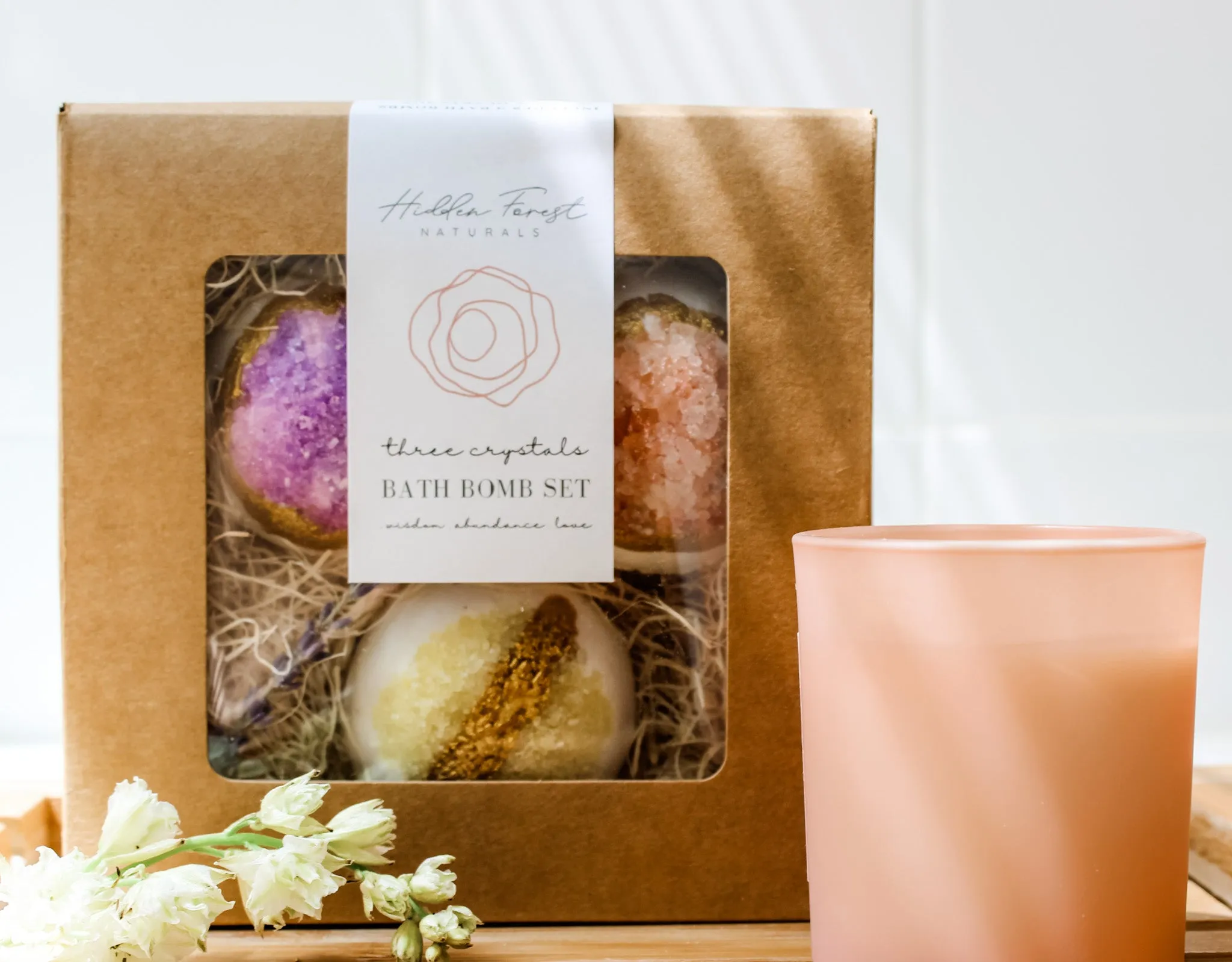Crystal bath bomb gift set | Hidden Forest Naturals