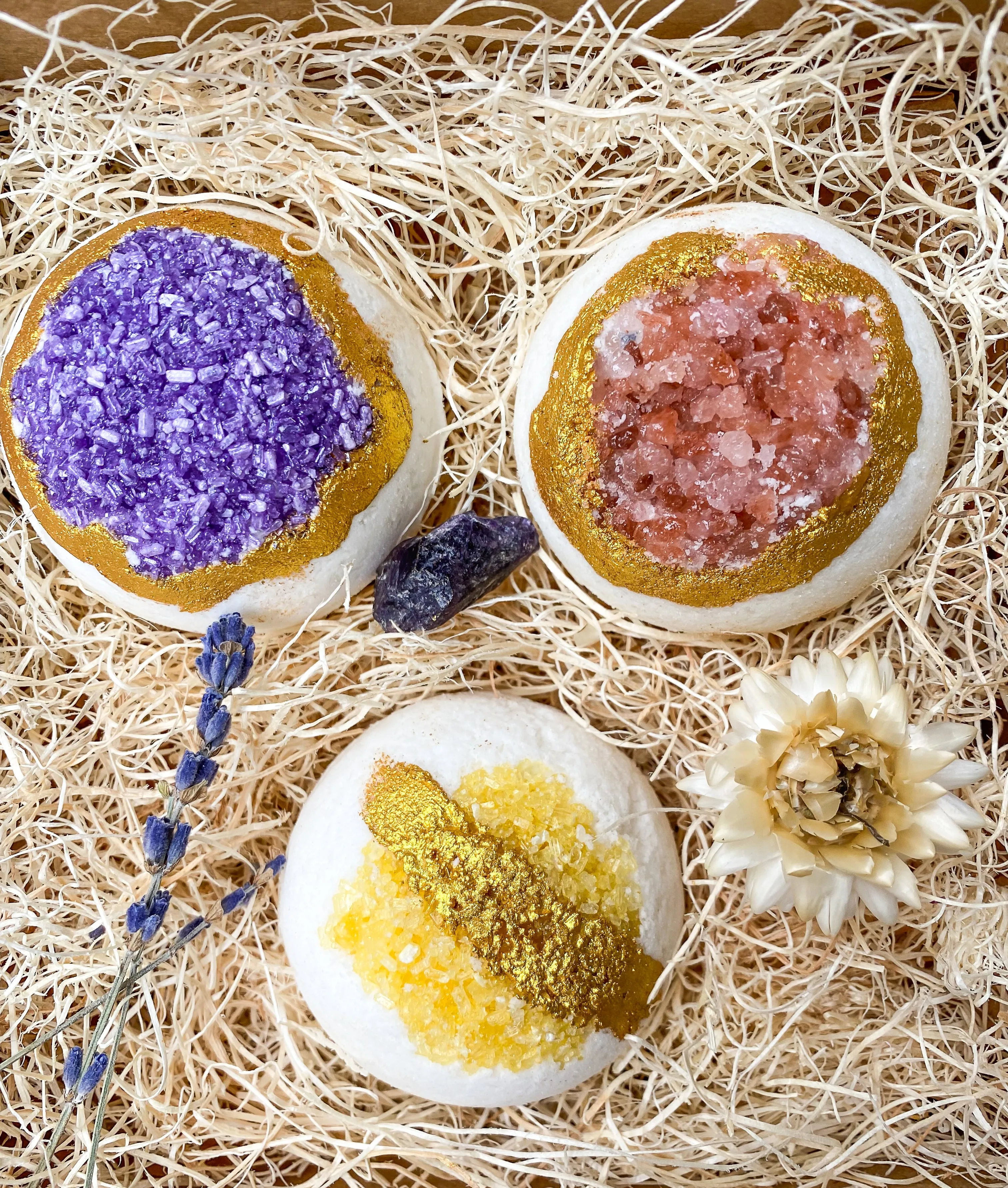 Crystal bath bomb gift set | Hidden Forest Naturals