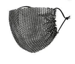 Crystal Rhinestone Face Mask - Black