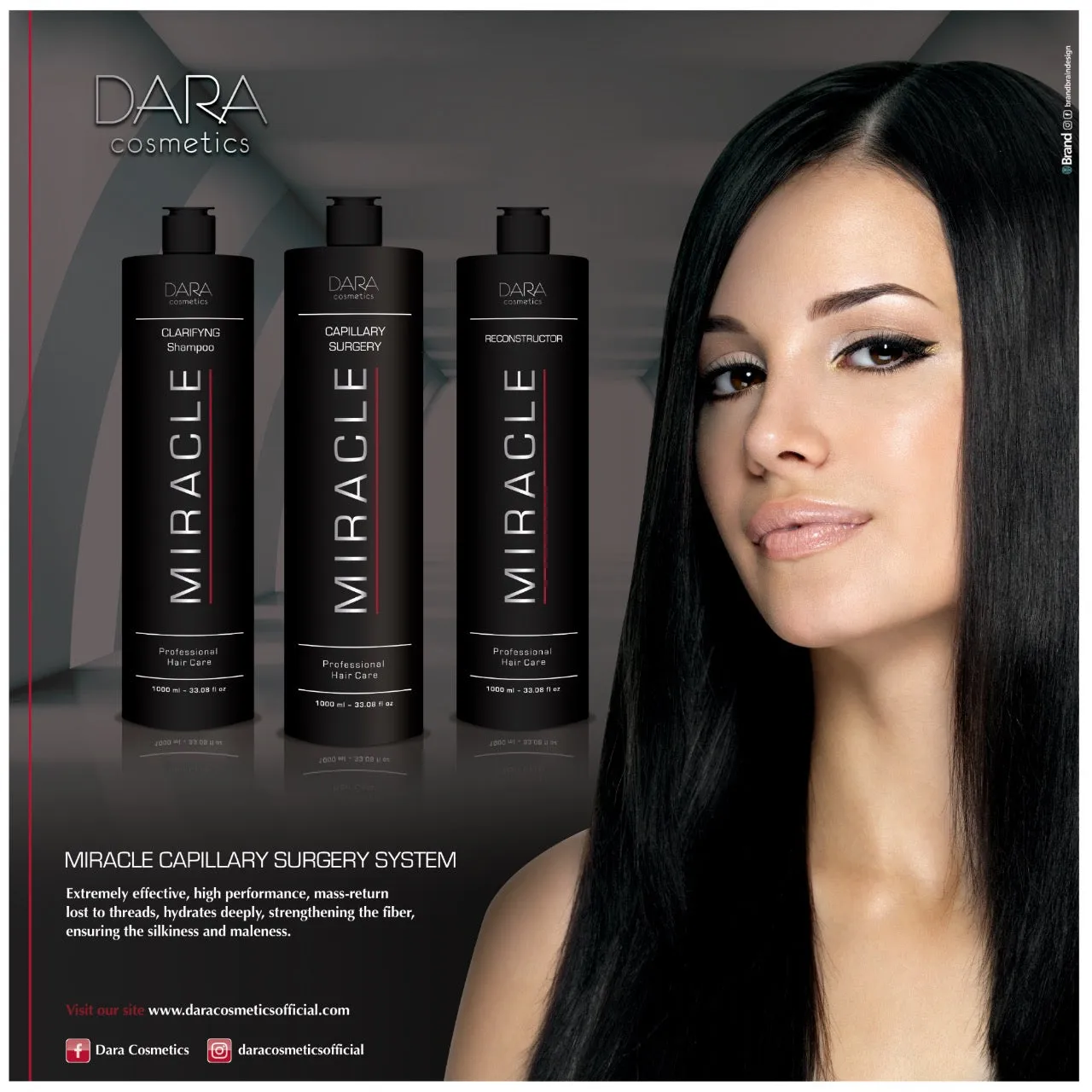 DARA Miracle Capillary Surgery – 33.08 fl oz – Hair Smoothing System Anti Frizz Active