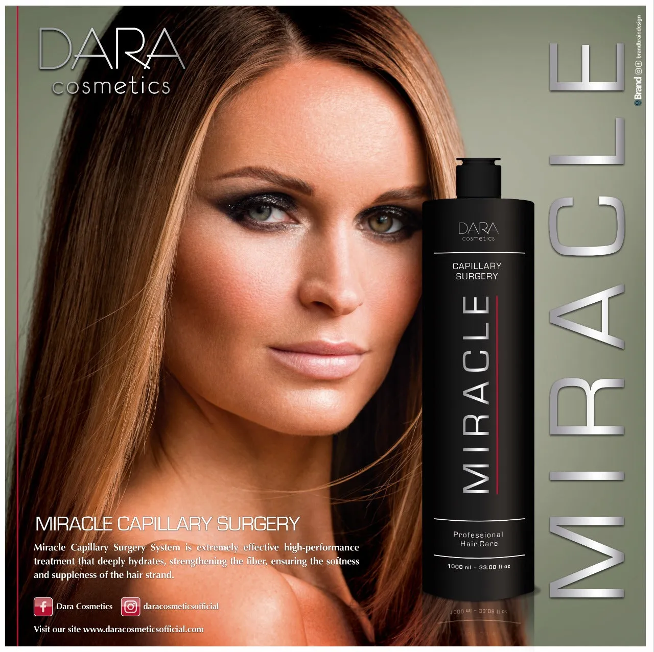 DARA Miracle Capillary Surgery – 33.08 fl oz – Hair Smoothing System Anti Frizz Active