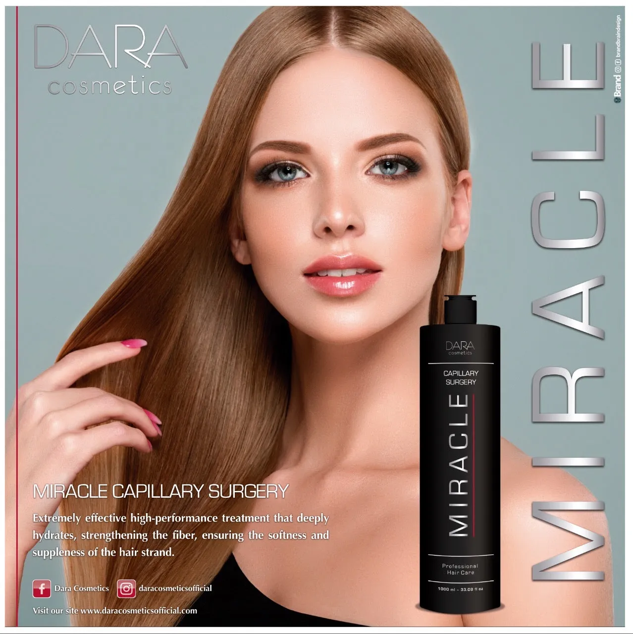 DARA Miracle Capillary Surgery – 33.08 fl oz – Hair Smoothing System Anti Frizz Active