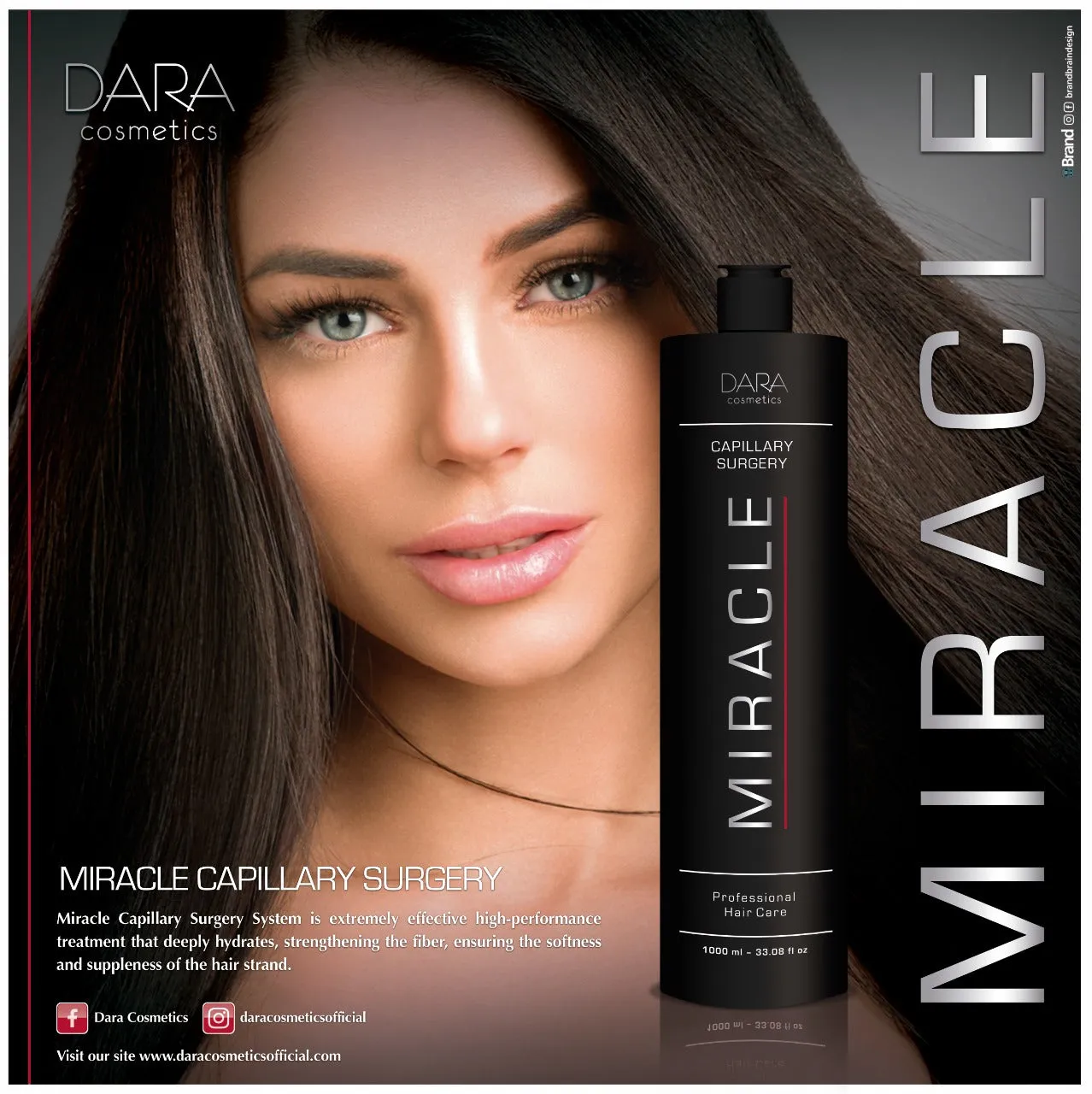 DARA Miracle Capillary Surgery – 33.08 fl oz – Hair Smoothing System Anti Frizz Active