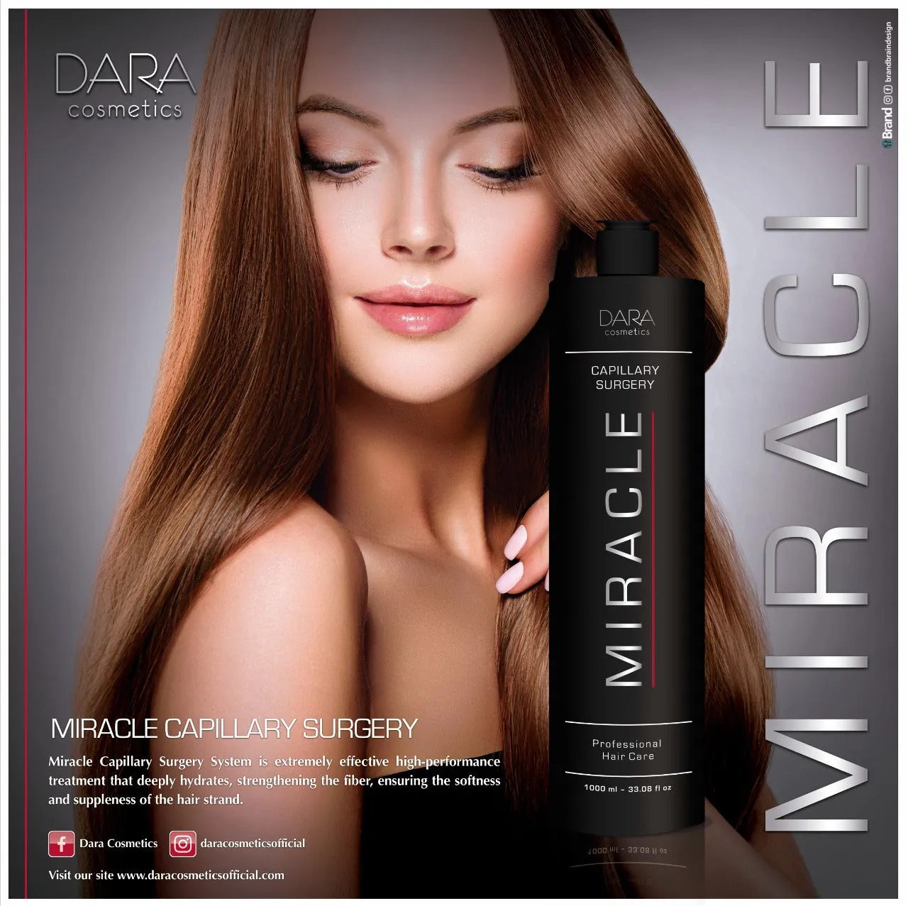 DARA Miracle Capillary Surgery – 33.08 fl oz – Hair Smoothing System Anti Frizz Active