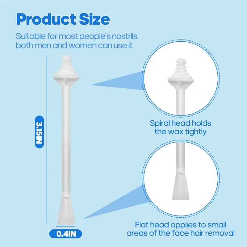 DecBlue 200Pcs Nose Wax Sticks Nose Wax Applicator Sticks for Nostril Nasal Cleaning Ear Eyebrow for Men Women Painless Nose Hair Removal