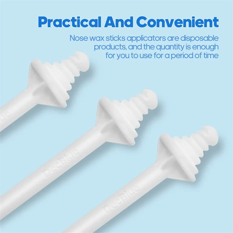 DecBlue 200Pcs Nose Wax Sticks Nose Wax Applicator Sticks for Nostril Nasal Cleaning Ear Eyebrow for Men Women Painless Nose Hair Removal