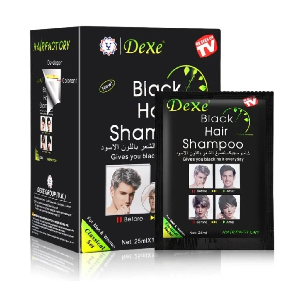Dexe Black Color Hair Shampoo 25ml x 10 Sachets