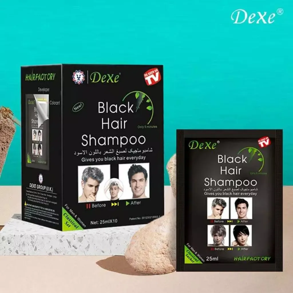 Dexe Black Color Hair Shampoo 25ml x 10 Sachets