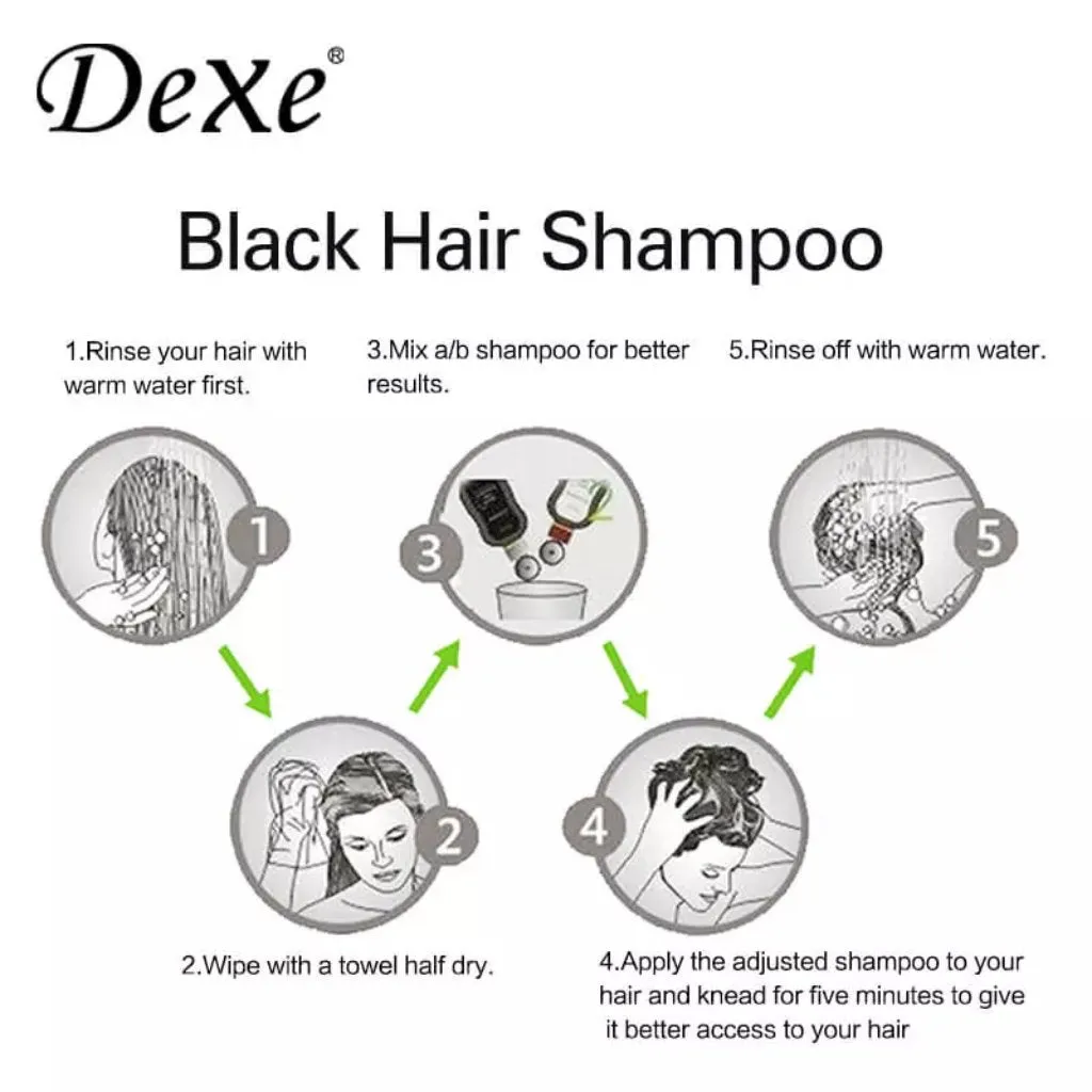Dexe Black Color Hair Shampoo 25ml x 10 Sachets