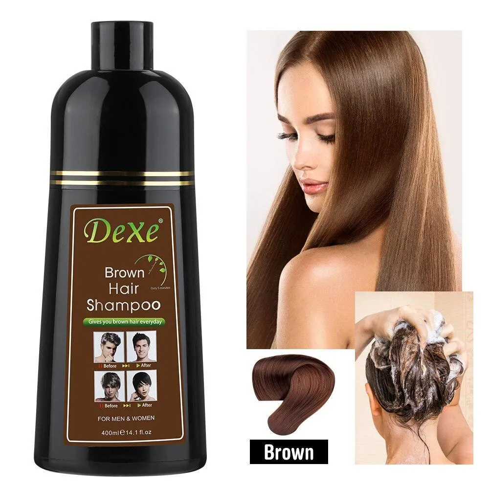 Dexe Brown Hair Shampoo Instant Hair Dye - 400 ML