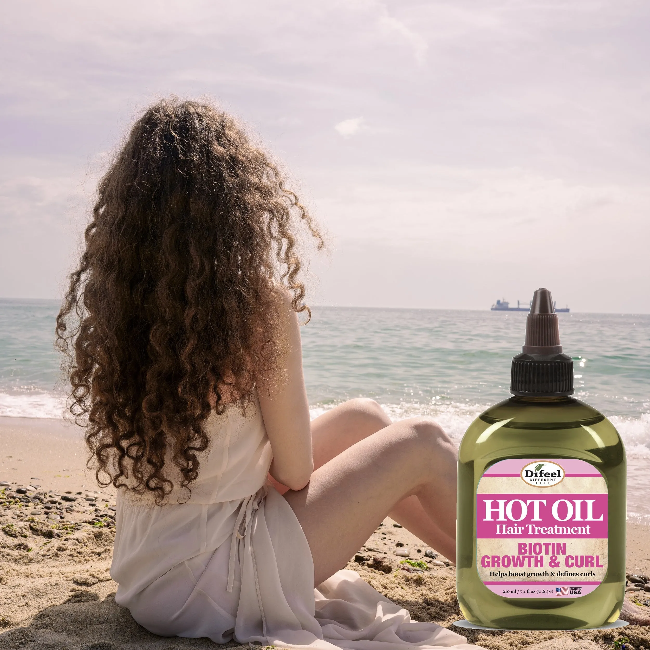 Difeel Growth & Curl Hot Oil Treatment with Biotin 7.1 oz.
