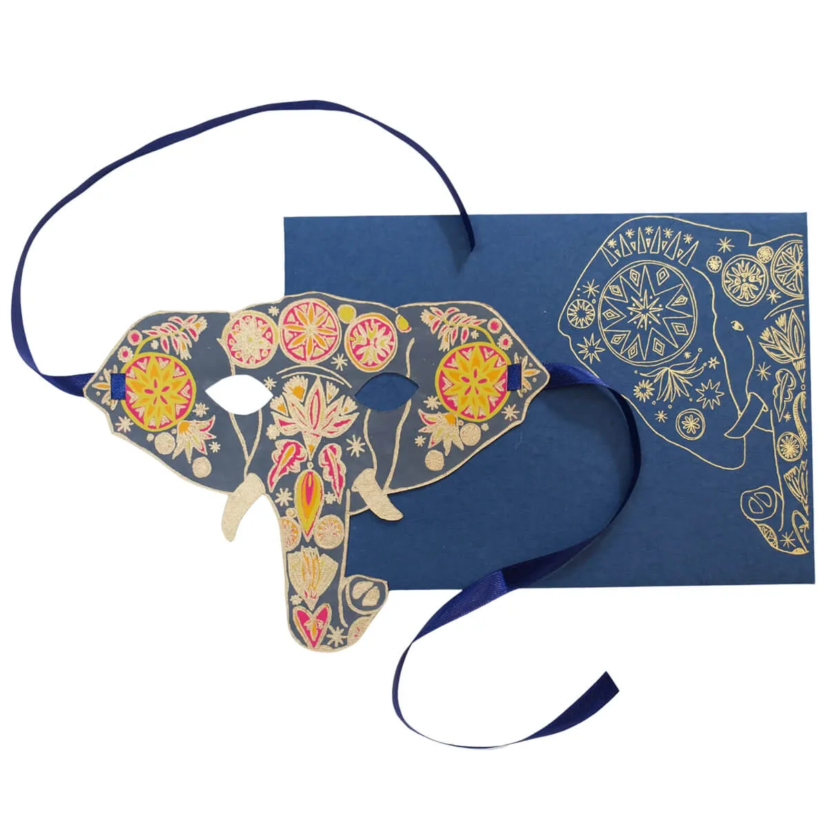 Elephant Mask Greetings Card by East End Press