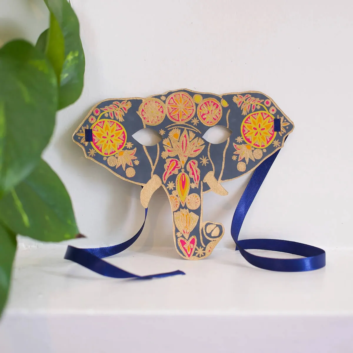 Elephant Mask Greetings Card by East End Press