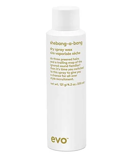 EVO Shebang-a-bang Dry Spray Wax - Provides Texture, Flexible Hold and Matte Finish - Styling Hair Spray Wax For All Hair Types, Wet or Dry Hair - 121g / 4.2oz