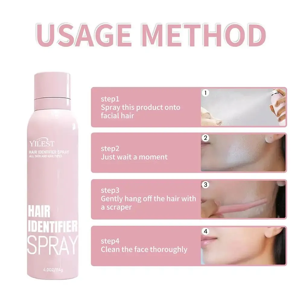 Facial Hair Removal Set with Hair Identifier Spray and Facial Care Tools