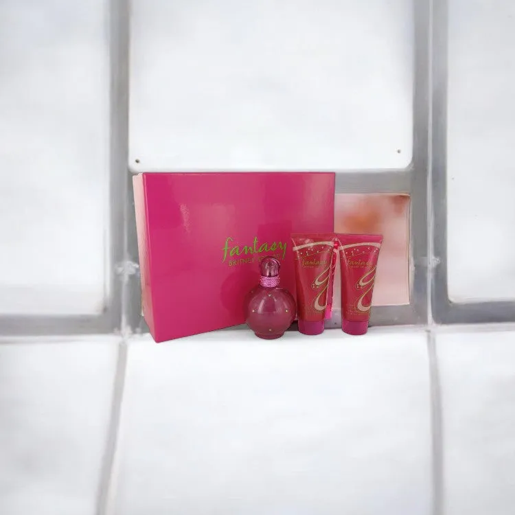 Fantasy by Britney Spears Gift Set - 3.3 oz Eau De Parfum Spray   3.3 oz Body Lotion   3.3 oz Shower Gel