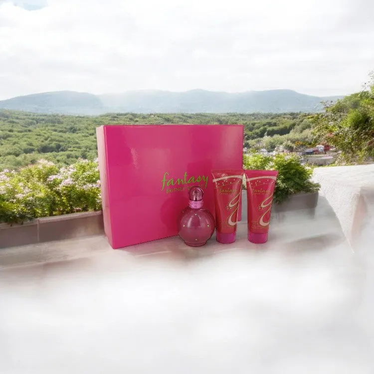 Fantasy by Britney Spears Gift Set - 3.3 oz Eau De Parfum Spray   3.3 oz Body Lotion   3.3 oz Shower Gel