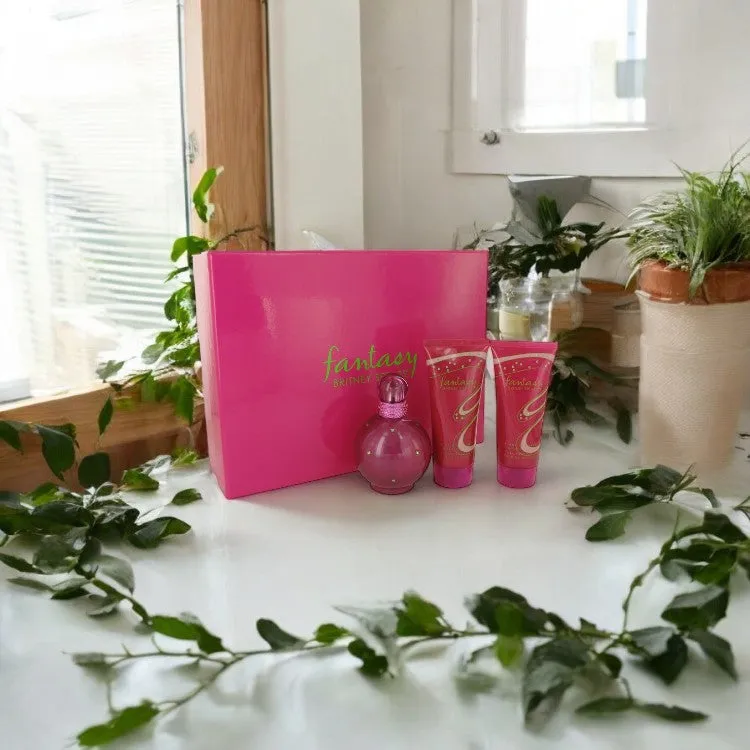 Fantasy by Britney Spears Gift Set - 3.3 oz Eau De Parfum Spray   3.3 oz Body Lotion   3.3 oz Shower Gel