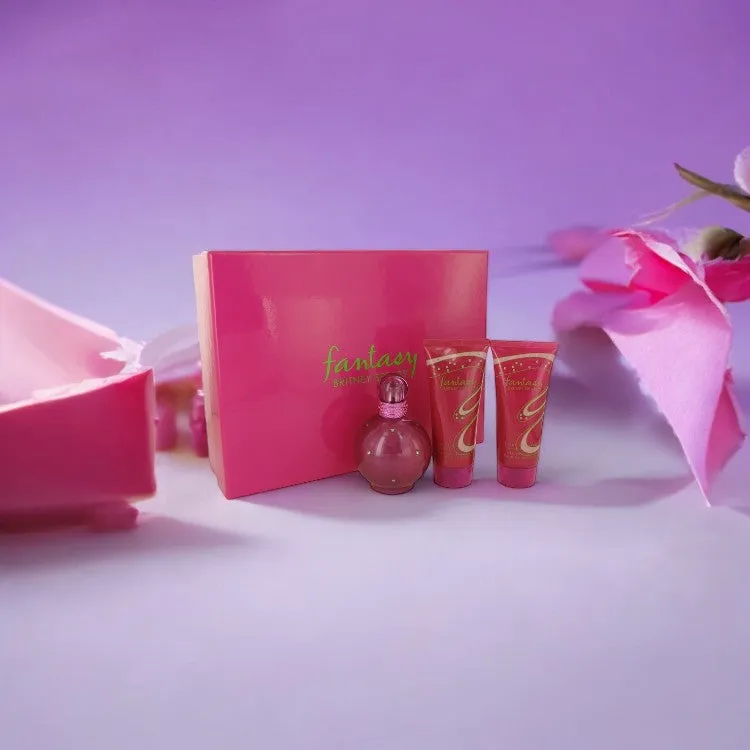 Fantasy by Britney Spears Gift Set - 3.3 oz Eau De Parfum Spray   3.3 oz Body Lotion   3.3 oz Shower Gel