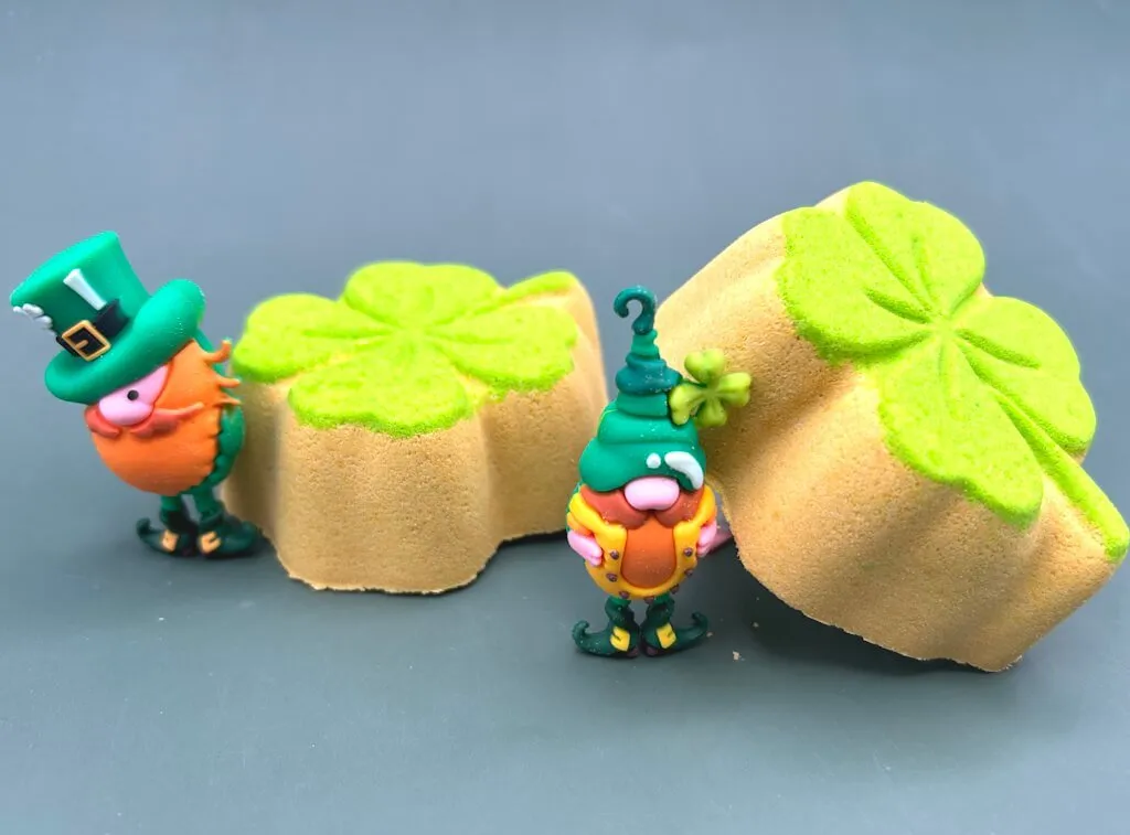 Four-Leaf Clover Bath Bomb with Leprechaun Toy Inside