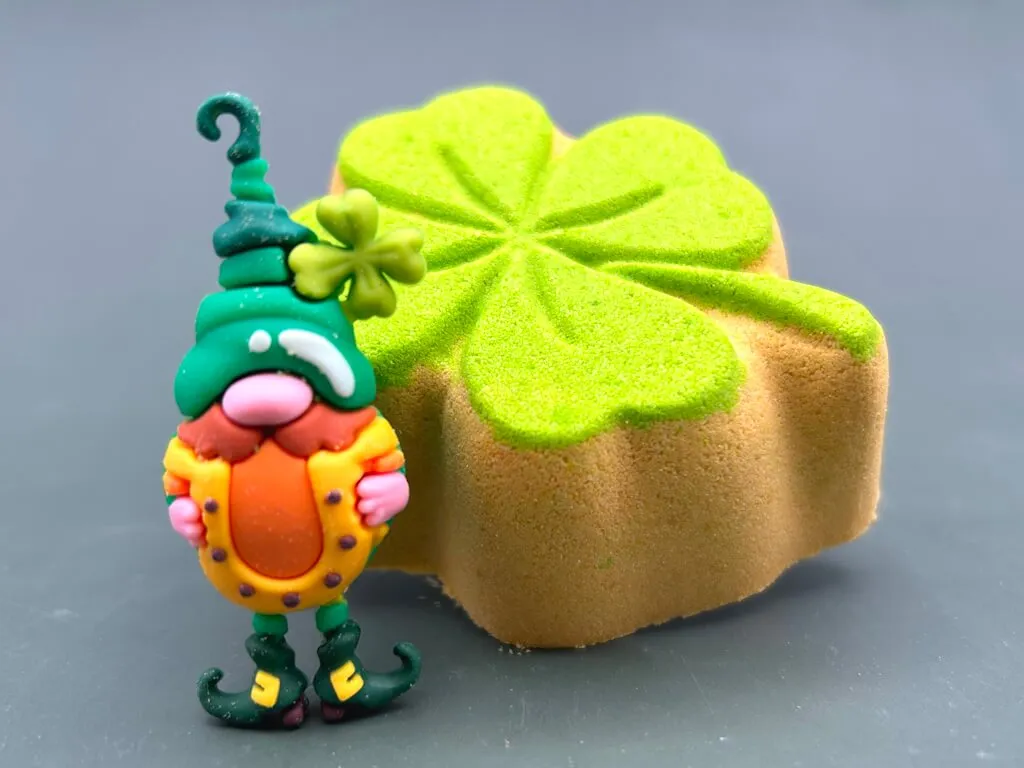 Four-Leaf Clover Bath Bomb with Leprechaun Toy Inside