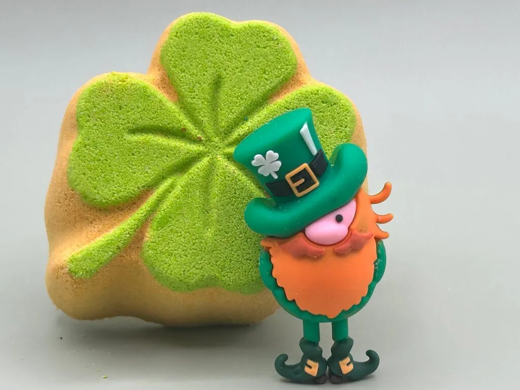 Four-Leaf Clover Bath Bomb with Leprechaun Toy Inside
