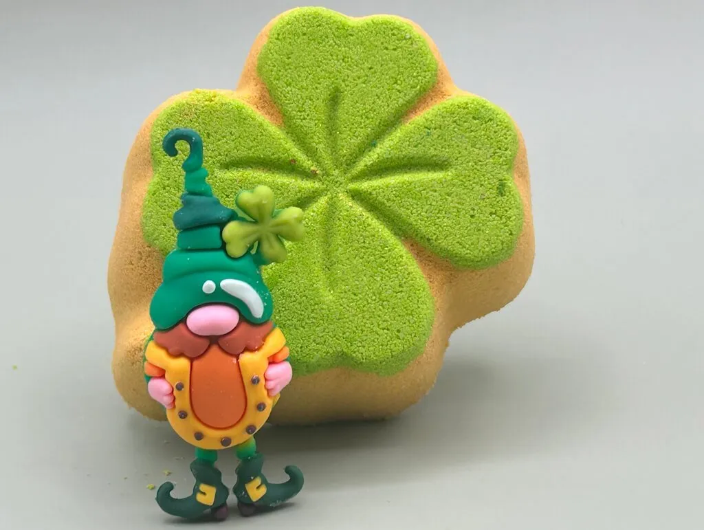 Four-Leaf Clover Bath Bomb with Leprechaun Toy Inside