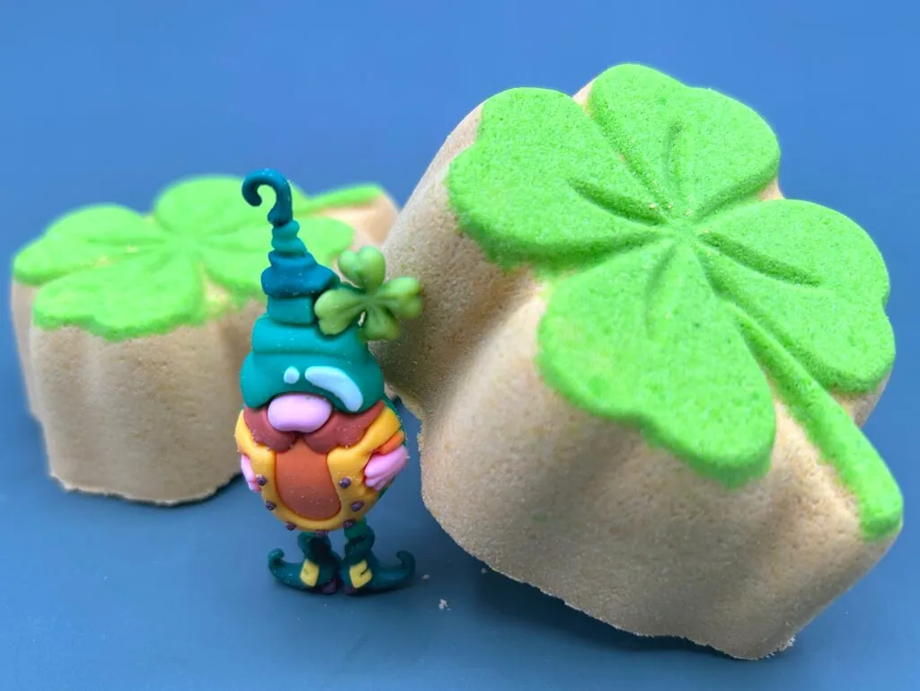 Four-Leaf Clover Bath Bomb with Leprechaun Toy Inside