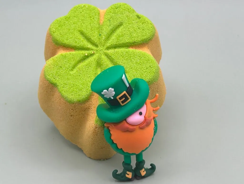 Four-Leaf Clover Bath Bomb with Leprechaun Toy Inside