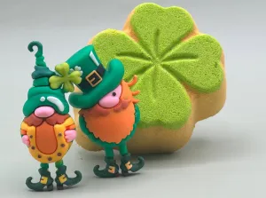 Four-Leaf Clover Bath Bomb with Leprechaun Toy Inside