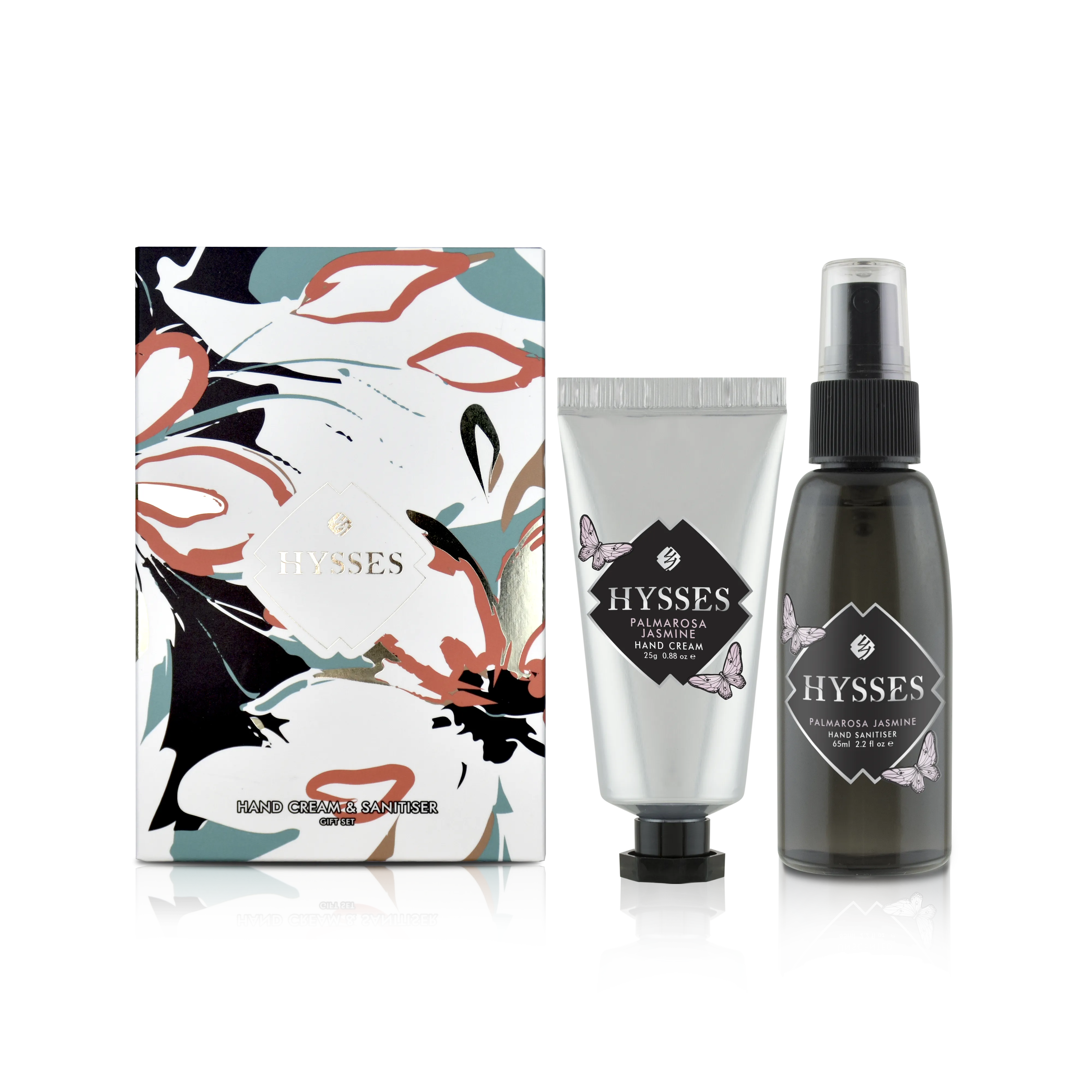 Gift Set Of 2 Hand Cream & Sanitiser, Palmarosa Jasmine, 25g/65ml