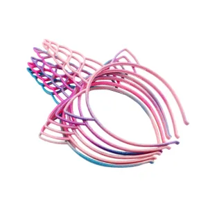 Girl Headpiece 6pcs Abs Loose Powder Gradient Headband for Hair Unicorn Design Hairbows for Toddlers Random
