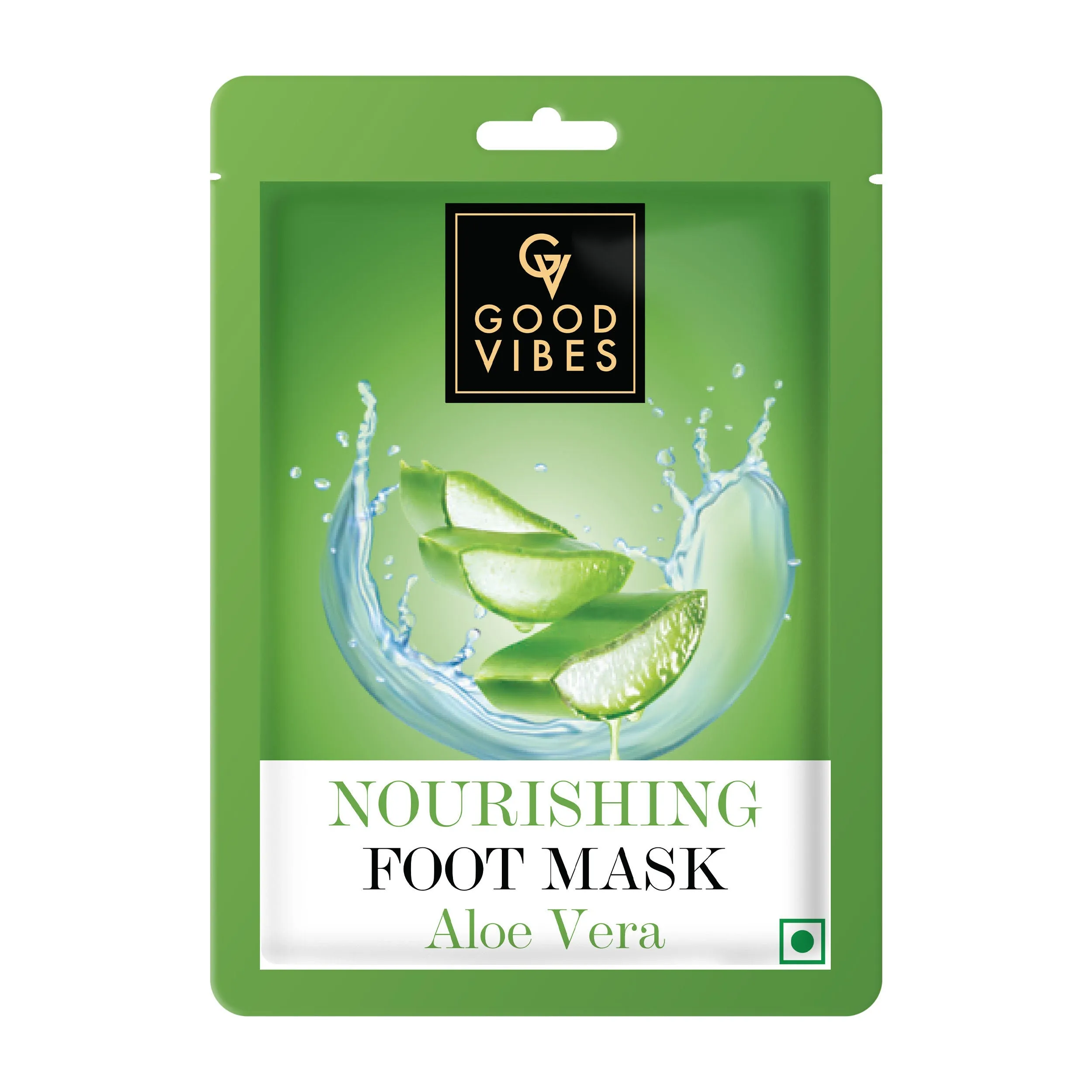 Good Vibes Aloe Vera Nourishing Foot Mask | Moisturizing, Soothing | Vegan, No Parabens, No Sulphates, No Animal Testing, No Alcohol (20 g)