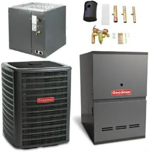 Goodman 3 Ton Cooling 17 SEER; 60k BTU Heating; 80% AFUE Gas Electric Air Conditioner System