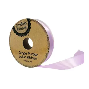 Grape Purple Satin Ribbon - 1.5cm x 400cm